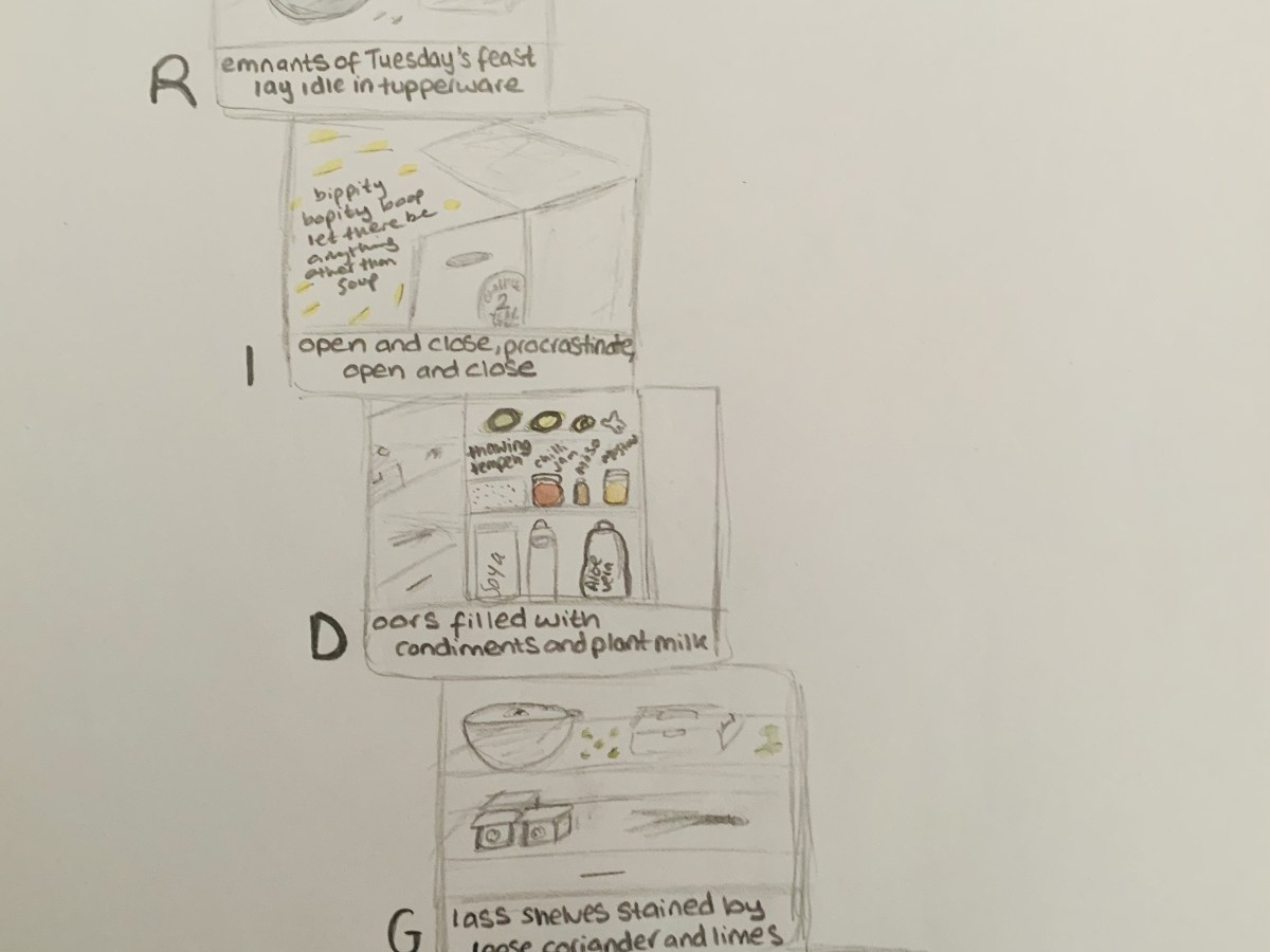 Day 1 Comic Practice: #78 Where the food is (an acrostic&nbsp;comic)